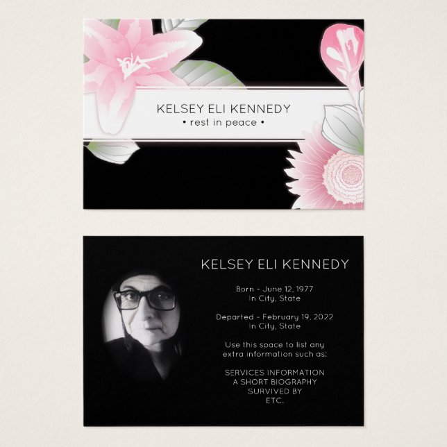 vintage floral elegant funeral (Front & Back)