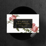 Vintage Floral Elegant Salon Business Card<br><div class="desc">Your name or business name is elegantly displayed over a simplified,  vintage floral illustration for a very chic and stylish aesthetic. For design requests or questions,  please reach out to us at www.1201am.com. © 1201AM CREATIVE</div>
