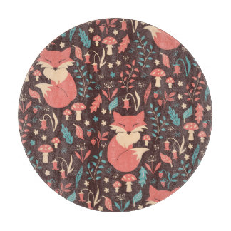 Vintage Floral: Elegant Seamless Illustration Cutting Board