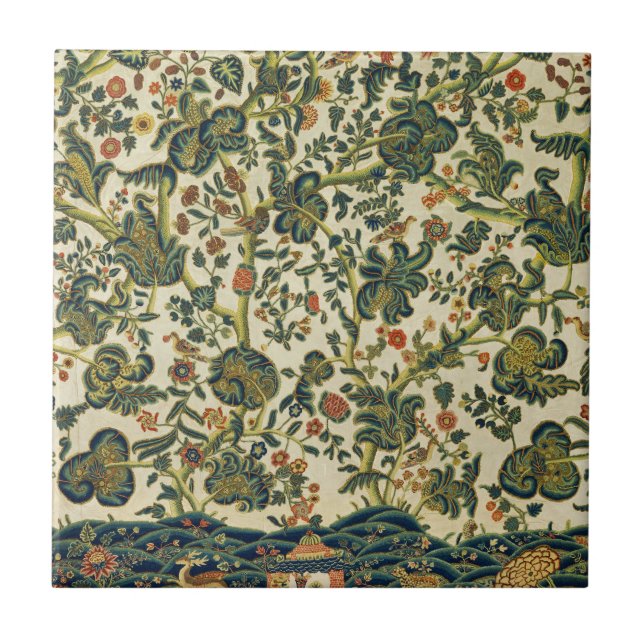 Vintage Floral Embroidery Print Tile (Front)