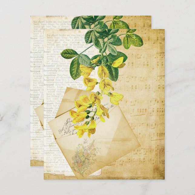 Vintage Floral Ephemera  (Front/Back)