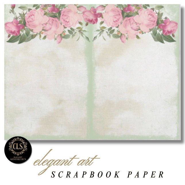 Vintage Floral Ephemera # 12 Scrapbook Paper (Decoupage Paper – Vintage Floral Ephemera 12)