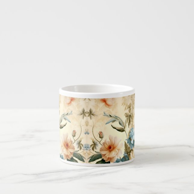 Vintage Floral Espresso Cup (Front)