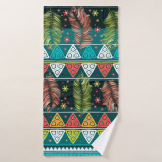vintage floral ethnic seamless pattern in doodle s bath towel