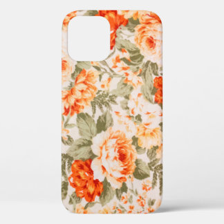 Vintage floral fabric iPhone 12 case