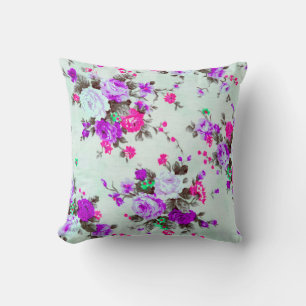 Vintage floral fabric,  Fragment of colourful retr Cushion