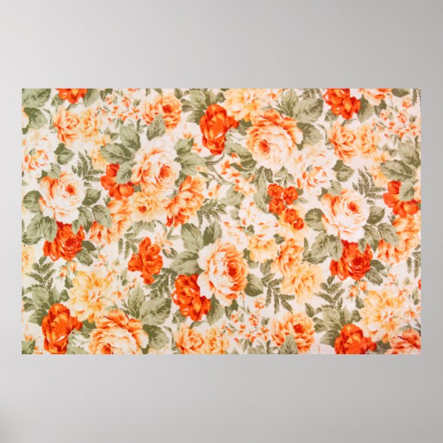 Vintage floral fabric poster (Front)