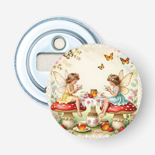 Vintage floral fairy picnic garden bottle opener
