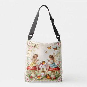 Vintage floral fairy picnic garden crossbody bag