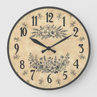 Vintage Floral Farmhouse Wall Clock