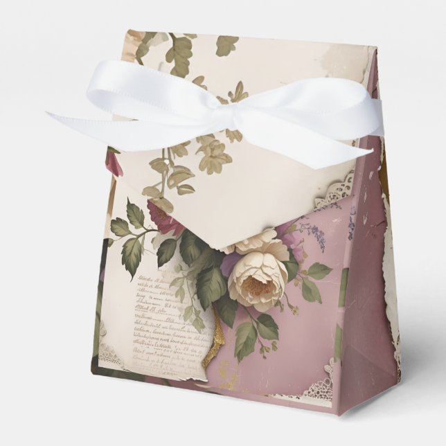 Vintage Floral - Favor Box  (Front Side)