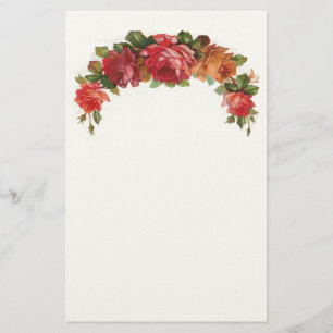 Vintage Floral Felt Stationery