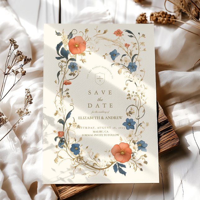 Vintage Floral Fern Wedding Save The Date (Creator Uploaded)
