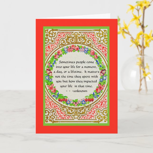 VINTAGE/FLORAL & FILIGREE DESIGN CARD (Yellow Flower)