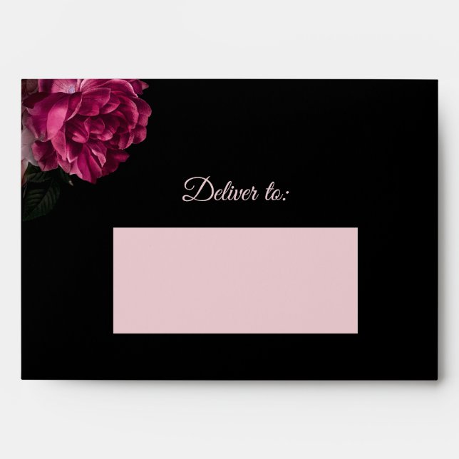 Vintage Floral Fine Art Wedding Envelope (Front)
