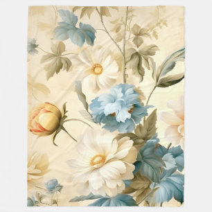 Vintage Floral Fleece Blanket