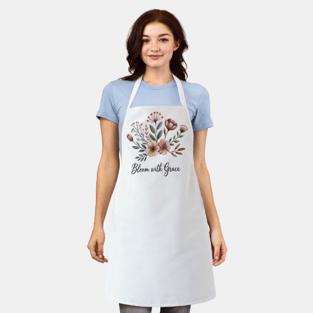 Vintage Floral Flower Wildflower Gardeners Apron (Worn)