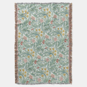 Vintage Floral Flowers William Morris Leicester Throw Blanket