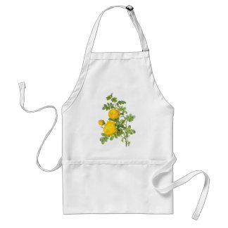 Vintage Floral Flowers, Yellow Roses by Redoute Standard Apron