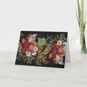 Vintage Floral Folded Greeting Card