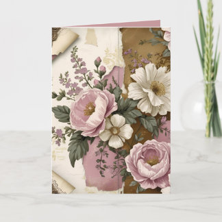 Vintage Floral - Folded Greeting Card