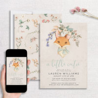 Vintage Floral Fox Gender Neutral Baby Shower
