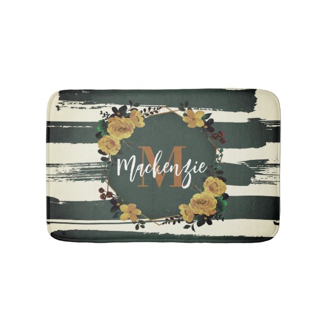 Vintage Floral Frame Bath Mat (Front)