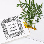 Vintage Floral Frame Custom Ex Libris Library Book Rubber Stamp<br><div class="desc">This beautiful elegant library stamp features an intricate vintage floral botanical frame. There is an ''ex libris'' (Lat. from the library) in a classic large lettering and a custom name and last name below, in whimsical vintage calligraphy. To customise this book stamp simply click on the ´´Personalise this template´´ button...</div>