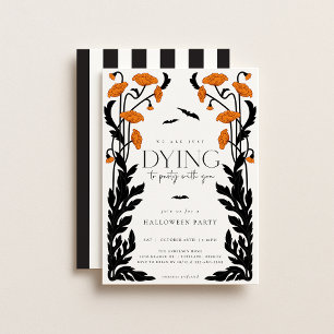 Vintage Floral Frame Halloween Party Invitation