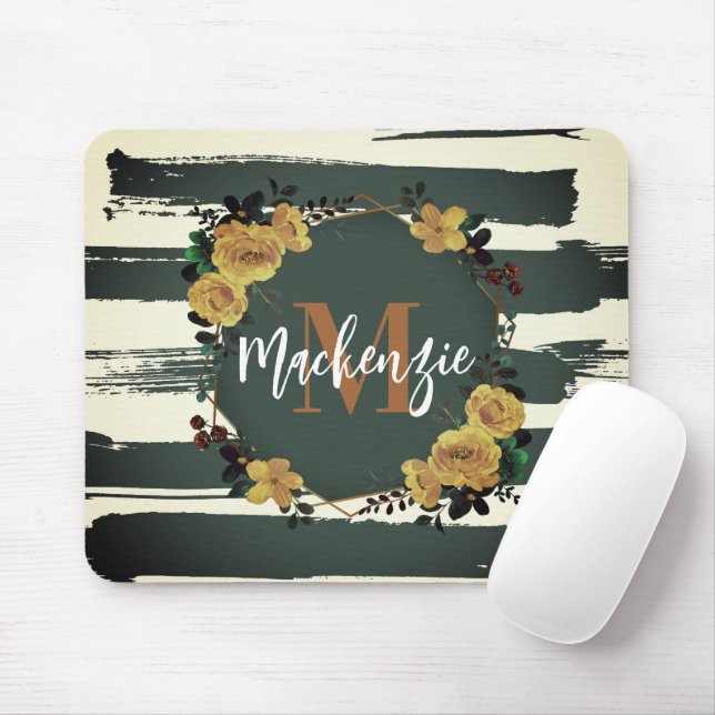 Vintage Floral Frame Mouse Pad (With Mouse)