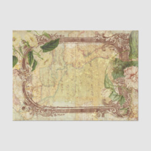 Vintage Floral Frame Tissue Paper