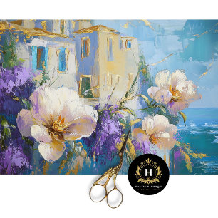 Vintage Floral French Riviera France Decoupage  Tissue Paper