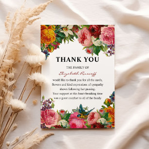 Vintage Floral Funeral Thank You Card