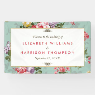 Vintage Floral Garden Botanical Wedding Banner
