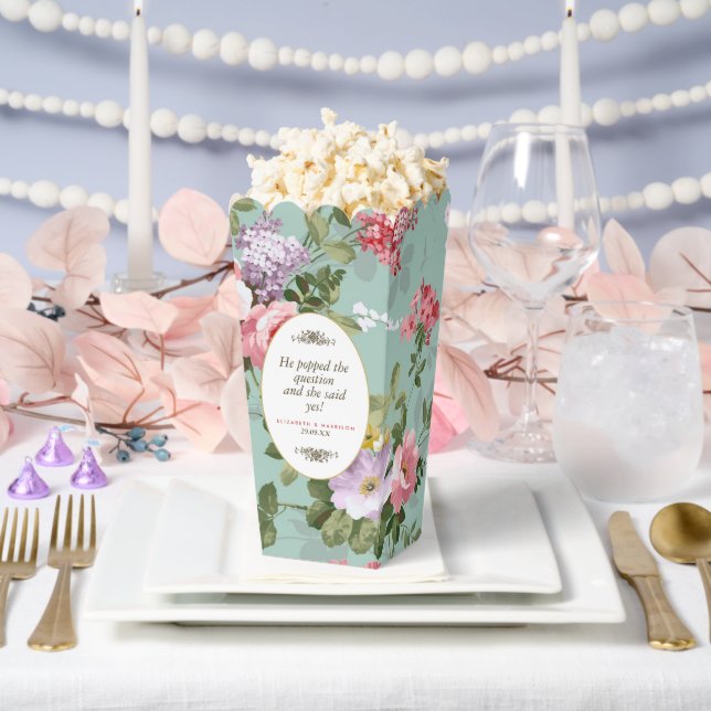 Vintage Floral Garden Botanical Wedding Favour Box (Wedding)