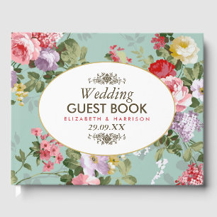 Vintage Floral Garden Botanical Wedding Guest Book