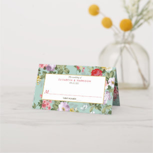 Vintage Floral Garden Botanical Wedding Place Card