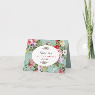 Vintage Floral Garden Botanical Wedding Thank You Card
