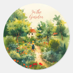 Vintage Floral Garden Classic Round Sticker