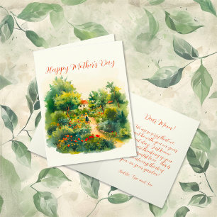Vintage Floral Garden Mother's Day Holiday Card