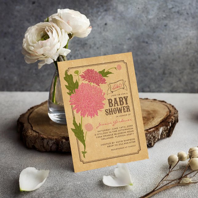 Vintage Floral Garden Party Baby Shower Invite (Creator Uploaded)