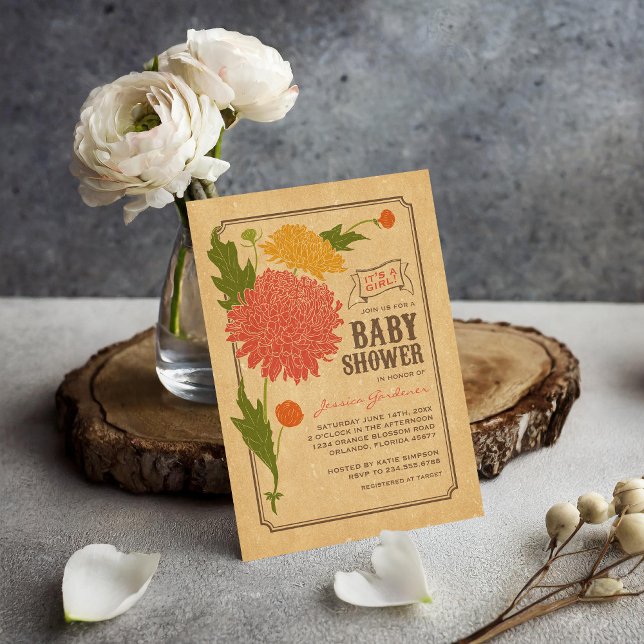 Vintage Floral Garden Party Baby Shower Invite (Creator Uploaded)
