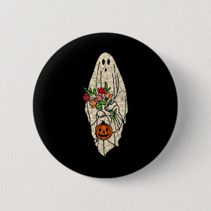 Vintage Floral Ghost Cute Halloween Costume Funny 6 Cm Round Badge