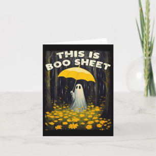 Vintage Floral Ghost Cute This Is Boo Sheet Hallow Card