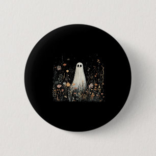 Vintage Floral Ghost Halloween Ghost In The Forest 6 Cm Round Badge