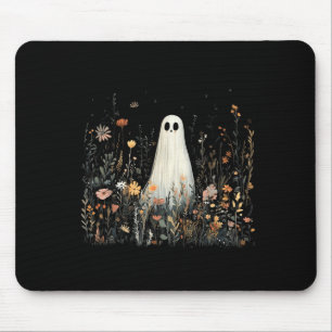 Vintage floral ghost halloween ghost in the forest mouse pad