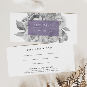 Vintage Floral Gift Certificate   Lilac