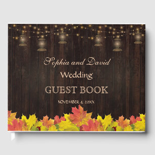 Vintage Floral Gold Foil Frame Wedding Guest Book