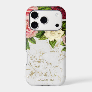 Vintage Floral Gold Marble Custom