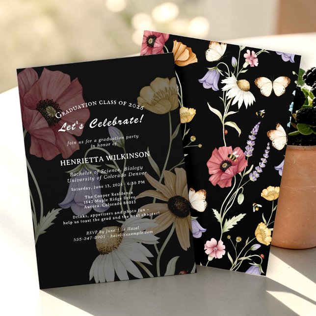 Vintage Floral Graduation Party Invitation (Creator Uploaded)